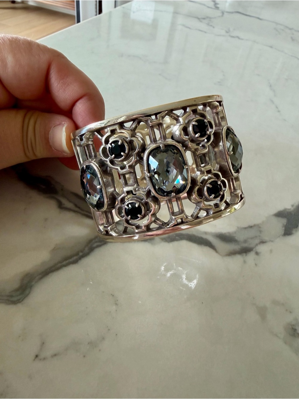 Brighton Wide Crystal Cuff Bracelet
